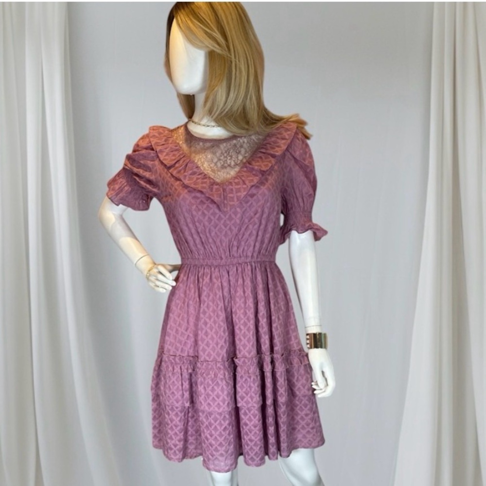 Voy Chic Lace Detail Mauve Dress NWOT